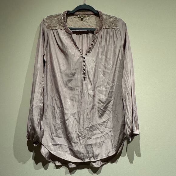 Democracy lavender boho style blouse size large - Picture 1 of 8